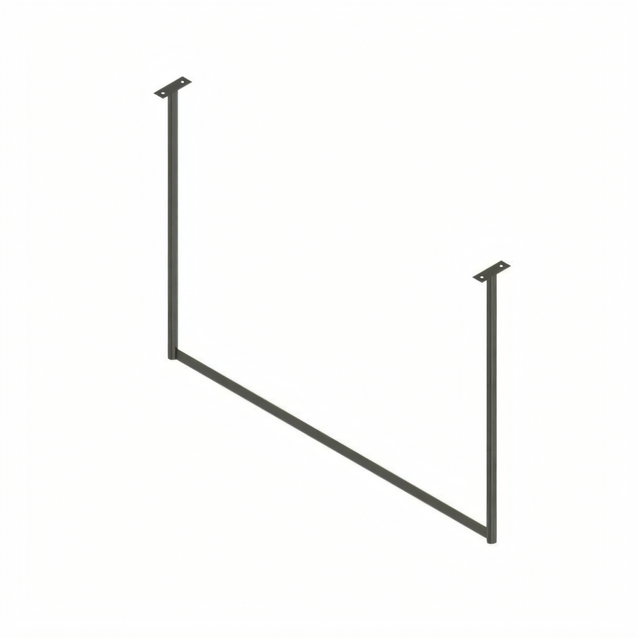 Product image #1 for John Boos PRS3-C Ceiling-Mounted Single-Bar Stainless Steel Pot Rack with 6 Double Hooks