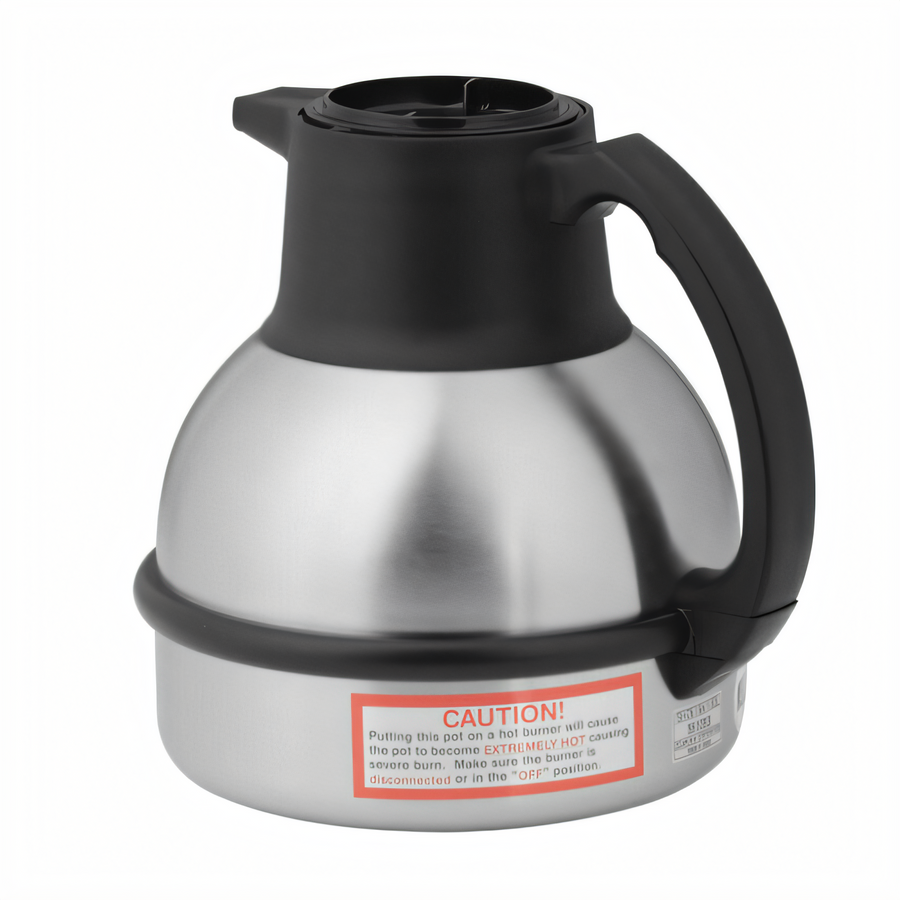Product image #1 for BUNN Deluxe Thermal Coffee Carafe, 64 oz., Stainless Steel/Black, Brew-Thru Lid, 12-Pack