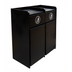 Thumbnail image #1 for Double Underbar Waste Receptacle with Front Swing Doors for Two 36-Gallon Bins, Black