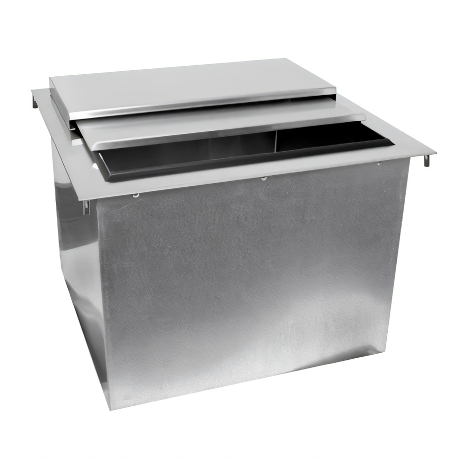 Product image #1 for Glastender Drop-In Ice Bin with Sliding 2-Piece Stainless Steel Cover, 33 lb Capacity