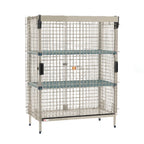 Thumbnail image #1 for Metro SlideSecure MQSEC55E-SL-2MQ Stationary Wire Security Cage with Sliding Doors and 2 Shelves, 50-7/8"W x 25-3/16"D x 66-3/16"H