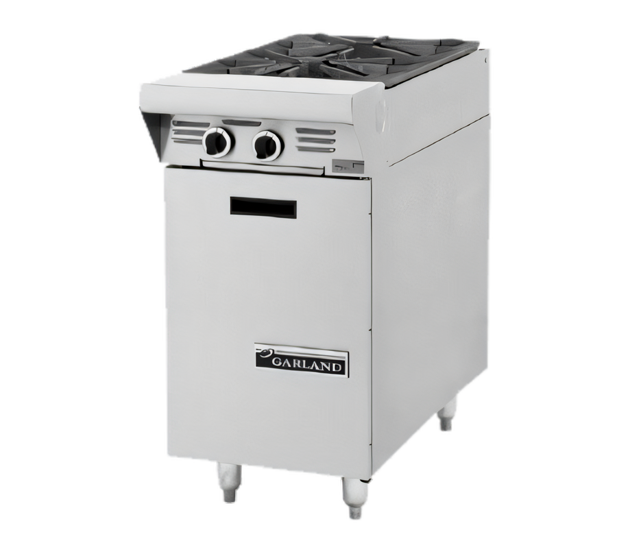 Product image #1 for Garland Master Series 17-Inch Gas Open Burner Range Attachment with Storage Base, 2 Open Burners and Electric Spark Ignition