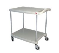 Metro myCart Series 2-Shelf Polymer Utility Cart, Gray, 300 lb Capacity