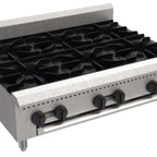 Thumbnail image #1 for Serv-Ware SHPS-36-SA 36-Inch Six-Burner Natural Gas Hot Plate with Stainless Steel Construction and Cast Iron Grates