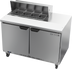 Thumbnail image #1 for Beverage-Air Two-Section Sandwich Prep Table Refrigerated Counter, 48-Inch, 2-Door, 8-Pan Capacity