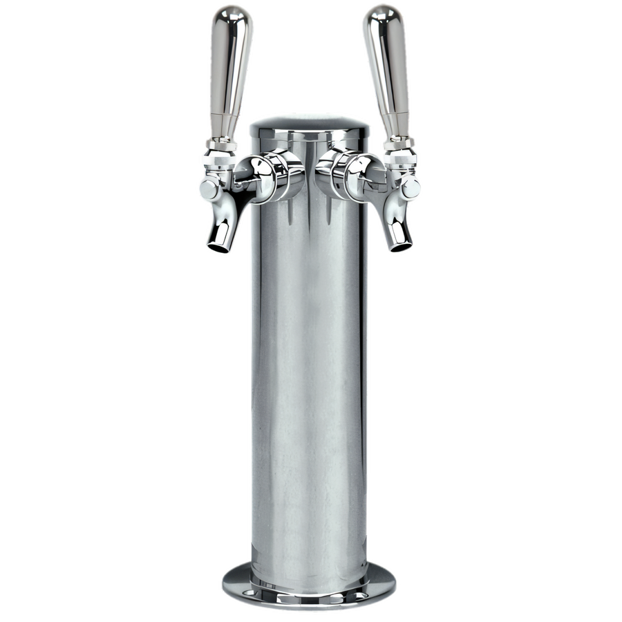 Product image #1 for Micro Matic Air-Cooled 2-Faucet Countertop Draft Beer Tower, Polished Stainless Steel, 3-Inch Column