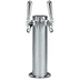 Thumbnail image #1 for Micro Matic Air-Cooled 2-Faucet Countertop Draft Beer Tower, Polished Stainless Steel, 3-Inch Column