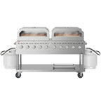 Thumbnail image #1 for Koolmore CGKIT7-P36P36 10-Burner Commercial Outdoor Propane Grill with Dual 36-Inch Pizza Ovens, Mobile Stainless Steel