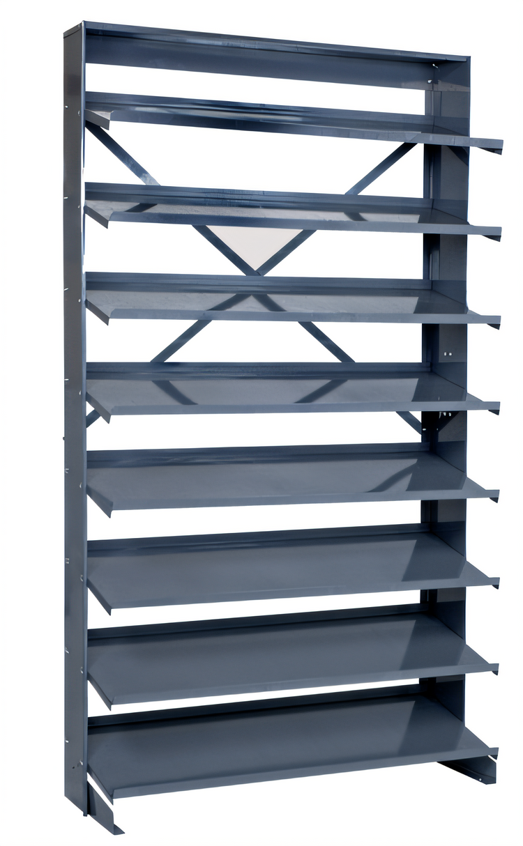 Product image #1 for Quantum Sloped Single-Sided Pick Rack with 8 Shelves, 400 lb Capacity