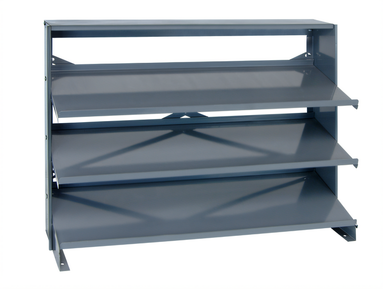 Product image #1 for Quantum Sloped Bench-Style Pick Rack, 36 Inch Wide, 3 Shelves, 250 lb Capacity