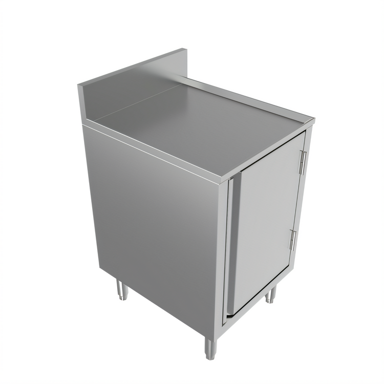 Product image #1 for BK Resources Well Series 21 x 18 Inch Stainless Steel Underbar Cabinet with Flat Top, Raised Edge, and 6-Inch Adjustable Legs
