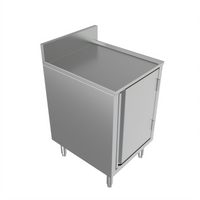 BK Resources Well Series 21 x 18 Inch Stainless Steel Underbar Cabinet with Flat Top, Raised Edge, and 6-Inch Adjustable Legs