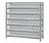 Thumbnail image #1 for Quantum Heavy-Duty Stationary Wire Shelving Unit with 72 Clear Bins