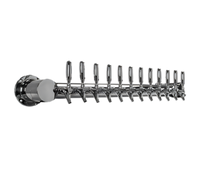 Metropolis Wall-Mount 12-Faucet Glycol-Cooled Polished Stainless Steel Draft Beer Tower