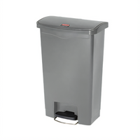 Slim Jim 13-Gallon Gray Resin Step-On Trash Can