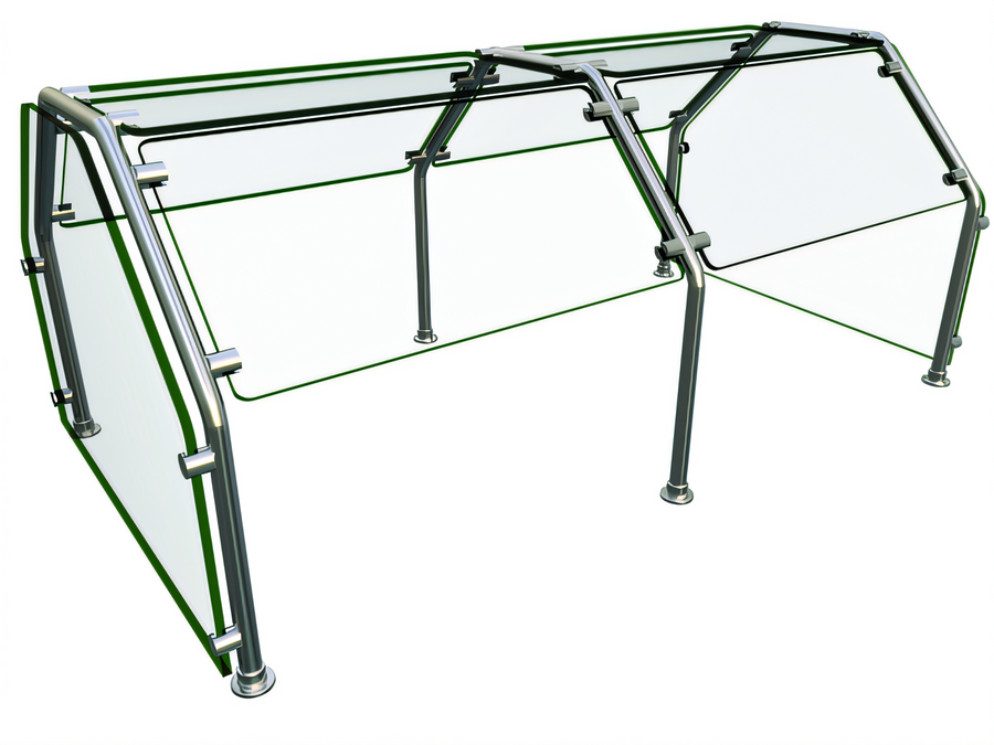 Product image #1 for Hatco Flav-R-Shield ES82 Double-Sided Self-Service Food Shield, 2 Bays, 48 x 38 x 23 Inches