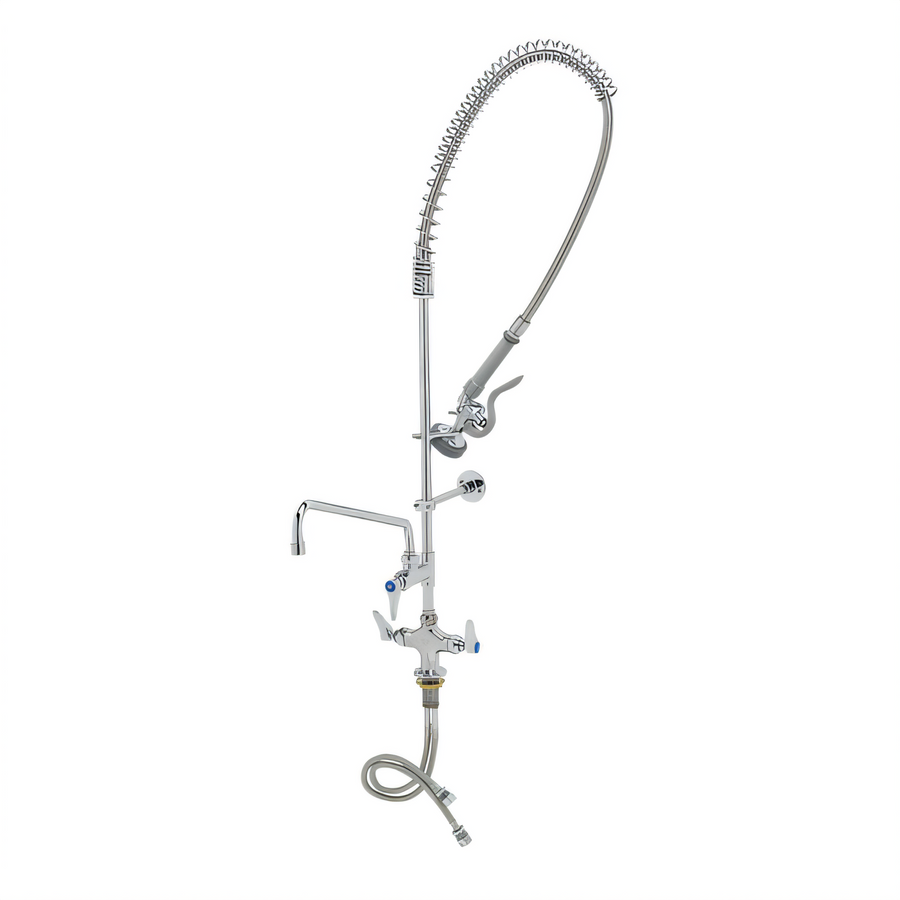 Product image #1 for T&S Brass EasyInstall Single-Hole Deck-Mount Pre-Rinse Unit with 12-Inch Add-On Faucet