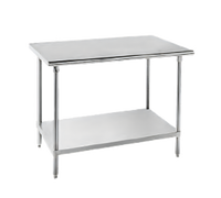 Advance Tabco SS-368 96-Inch x 36-Inch 304 Stainless Steel Flat Top Work Table with Adjustable Undershelf