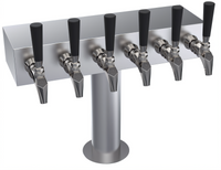 Krowne 6-Faucet Glycol-Cooled T-Head Beer Tower, 18-Inch Box, Brushed Stainless Steel