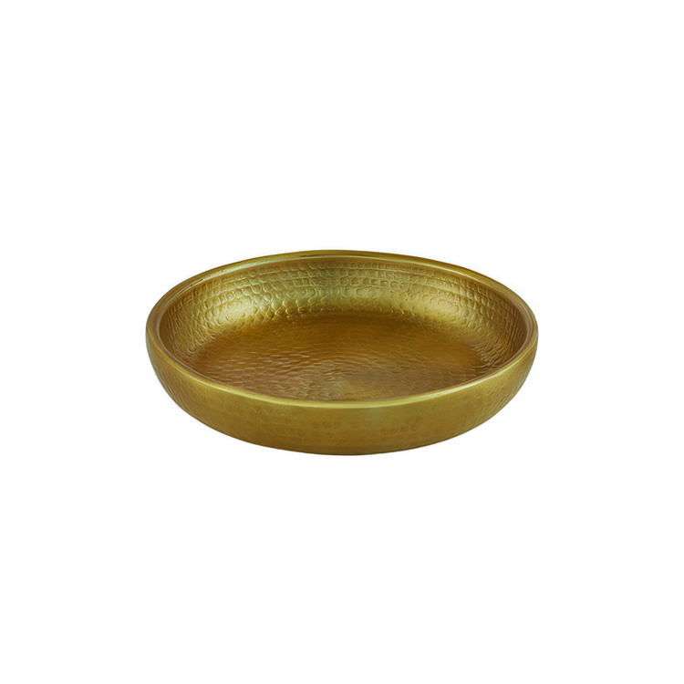 Product image #1 for American Metalcraft Gold Double-Wall Hammered Aluminum Round Seafood Tray, 12 Inch, 80 Oz