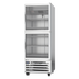 Thumbnail image #1 for Beverage-Air One-Section Display Reach-In Refrigerator with 2 Half Glass Hinged Doors, 16.85 Cu. Ft., Stainless Steel