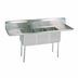 Thumbnail image #1 for Economy 3-Compartment Stainless Steel Sink with Dual Drainboards and 24 x 24 x 14 Inch Bowls