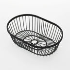 Thumbnail image #1 for American Metalcraft WBBV90 Oval Black Metal Wire Serving Basket, 9 x 6 x 2-3/4 Inches Case of 48