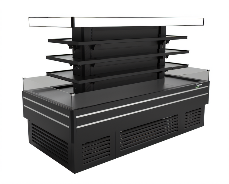 Product image #1 for Turbo Air Island Display Self-Serve Refrigerated Merchandiser, 47.9 Cu. Ft., 3-Tier, Self-Contained, Black