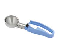 Vollrath #14 2.4 oz Standard-Length Portion Disher with Sky Blue Handle
