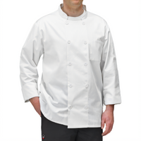 Signature Chef Large White Universal-Fit 3/4-Sleeve Double-Breasted Chef Jacket
