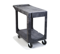 Carlisle 2-Shelf Polypropylene Utility Cart with Integrated Cord Wrap, 500 lb Capacity, Gray