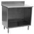 Thumbnail image #1 for Spec-Master Open Front Stainless Steel Cabinet Base Work Table with Backsplash, 72 x 30 Inches