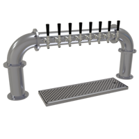 Glastender Pipe Pass-Thru Countertop Glycol-Cooled Draft Dispensing Tower with 8 Stainless Steel Faucets and 2 Columns