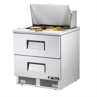True 32-Inch One-Section Sandwich/Salad Prep Table with 2 Drawers and Rear-Mounted R290 Refrigeration
