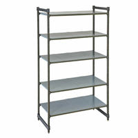 Cambro Camshelving Basics Plus 5-Tier Solid Stationary Starter Polymer Shelving Unit, 21 x 60 x 84 Inches