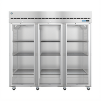 Hoshizaki Steelheart R3A-FG Three-Section Reach-In Full Glass Door Refrigerator, 79.03 Cu. Ft., Standard Depth