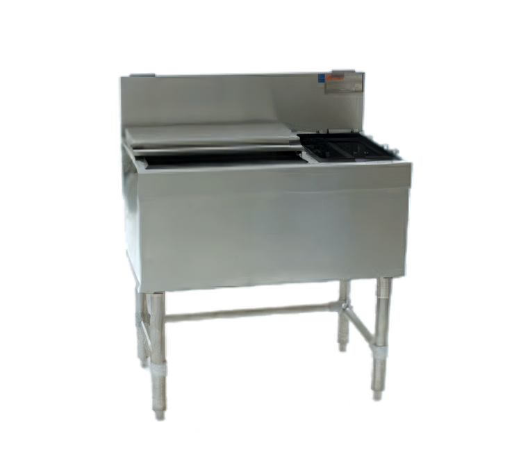 Product image #1 for Spec-Bar Underbar Combo Ice Bin/Bottle Unit with Left Bottle Compartment, 36 x 24 Inches, 85 lb. Ice Capacity
