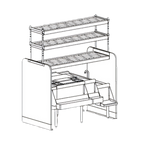 Thumbnail image #1 for Perlick Corporation Top Shelf PTS54R-LF 54-Inch Pass-Thru Underbar Ice Bin/Cocktail Station with Dual Sinks and 10-Circuit Cold Plate