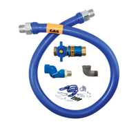 Dormont Blue Hose 36 Inch Moveable Gas Connector Kit with Safety Quik Valve, Swivel MAX, and Restraining Cable