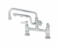 T&S Brass UltraRinse 8-Inch Adjustable Center Deck Mount Mixing Faucet with 12-Inch Swing Nozzle