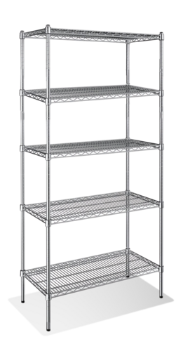 Product image #1 for Heavy-Duty Stationary 5-Tier Chrome Wire Shelving Unit, 14 x 60 x 84 Inches, 800 lb Capacity