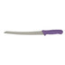 Thumbnail image #1 for Winco Stäl 14-3/4-Inch Stamped Curved Bread Knife with Purple Polypropylene Handle