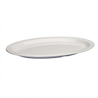 Winco Classic Melamine Oval Narrow-Rim Platter, 15-1/2 x 10-7/8 Inches, White