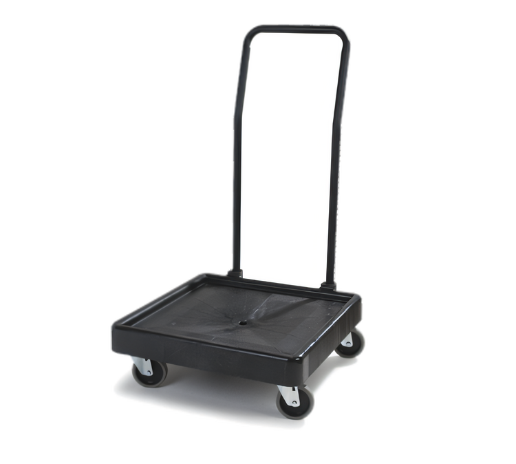 Product image #1 for OptiClean Single-Stack Polypropylene Glass Rack Dolly with Push Handle, Black, 350 lb Capacity