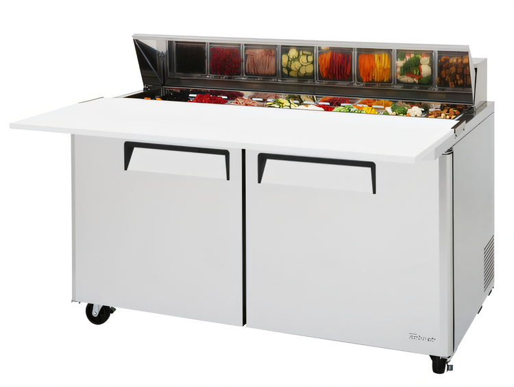 Product image #1 for Turbo Air M3 Series Two-Section Sandwich/Salad Prep Table Refrigerator with 17-Inch Cutting Board, 16 Cu. Ft.