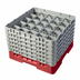 Thumbnail image #2 for Cambro Camrack® Full-Size 25-Compartment Glass Rack with 6 Soft Gray Extenders, Red