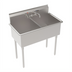 Thumbnail image #1 for Krowne Royal Series 2-Compartment Basin Sink with Splash-Mount Faucet and Drain, 39 Inch Wide, 304 Stainless Steel