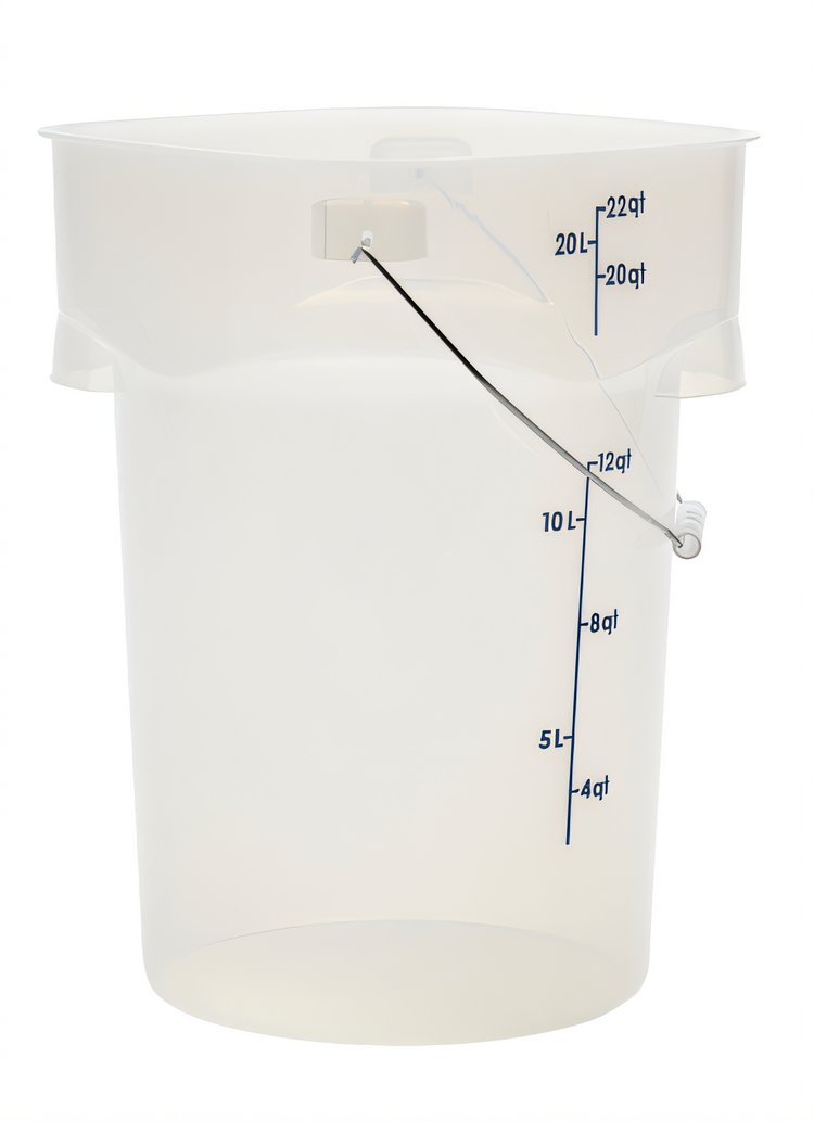 Product image #1 for Cambro CamRound FreshPro 22 Qt Translucent Polypropylene Pail with Bail