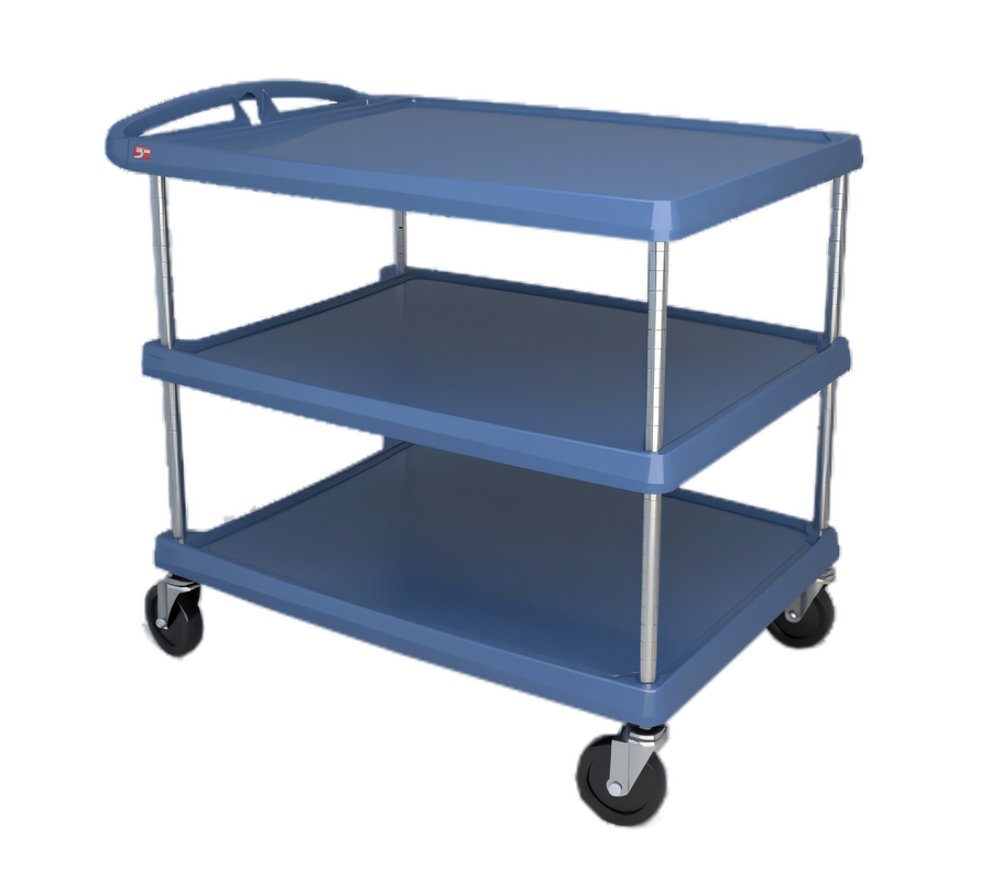 Product image #1 for Metro myCart Series 3-Shelf Open-Base Polymer Utility Cart, 26 x 36, Blue Microban