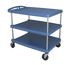 Thumbnail image #1 for Metro myCart Series 3-Shelf Open-Base Polymer Utility Cart, 26 x 36, Blue Microban